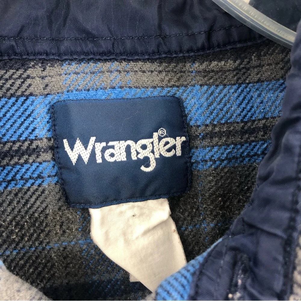 Wrangler Shacket Mens XL Blue Shirt Jacket Pearl Snap Western Vintage
